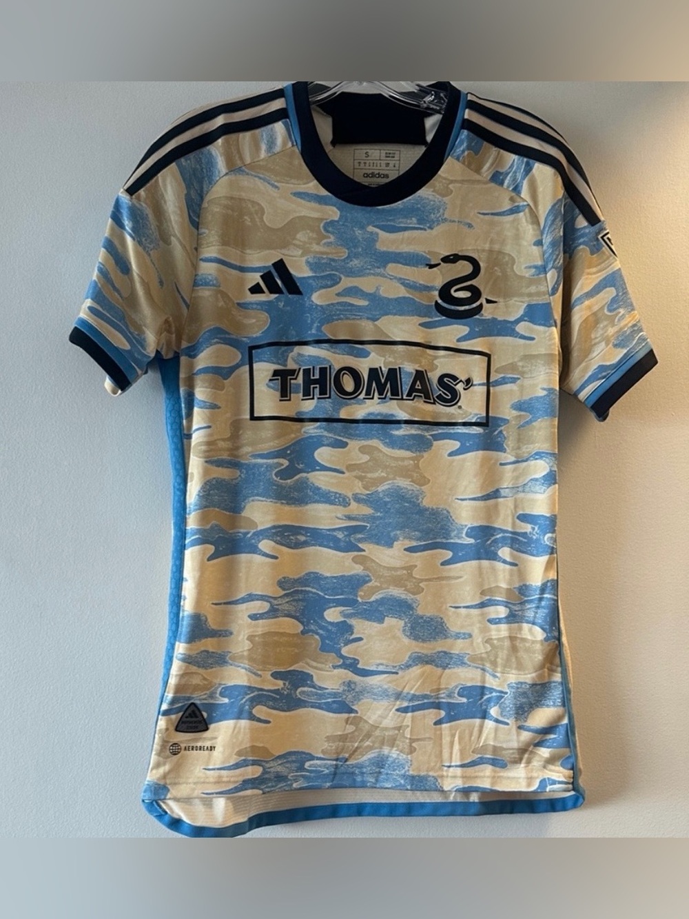 adidas Philadelphia Union 2023 2024 Away Daniel Gazdag #10 Camo Soccer Jersey S